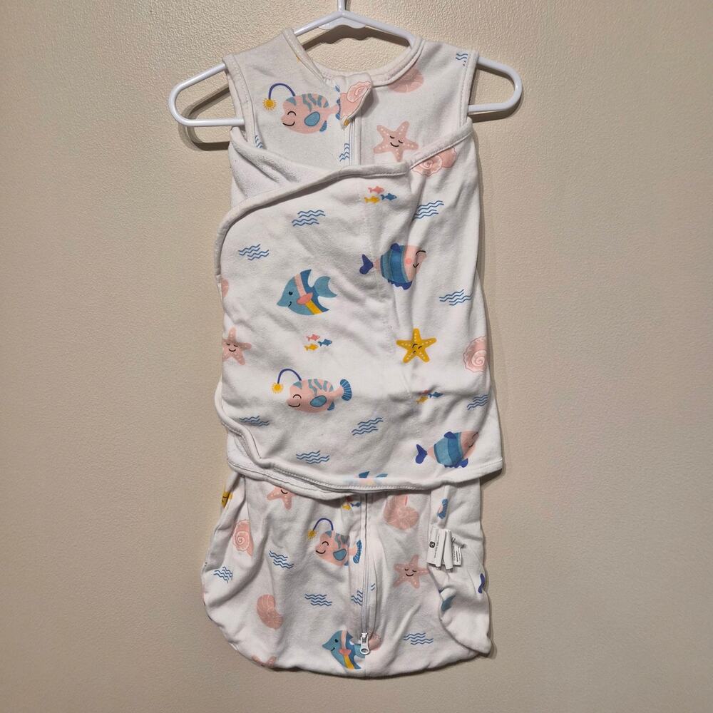 Small 0-6 Month Unbranded Sleep Sack Swaddle with Fish Tropical Pattern